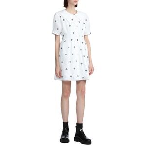 b+ab Asymmetric Button Down Dress Cotton Lined Collared Size Small New MSRP$384‎